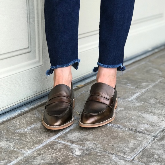 Bronze Mexico Made Leather Boyfriend Oxfords - Picture 5 of 8